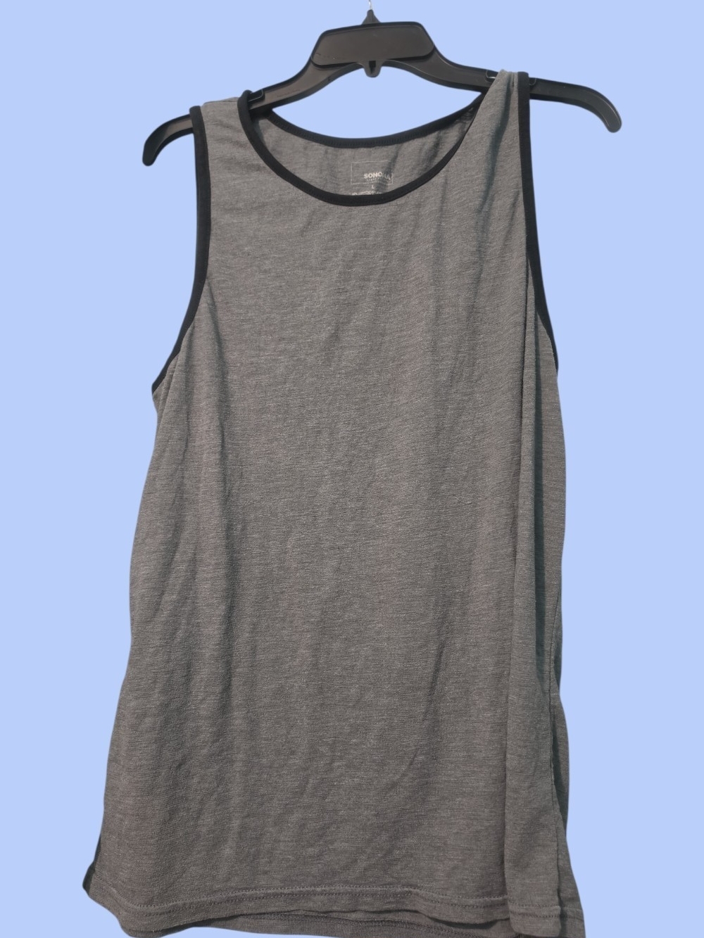 Sonoma Grey Tank Top with Black Trim